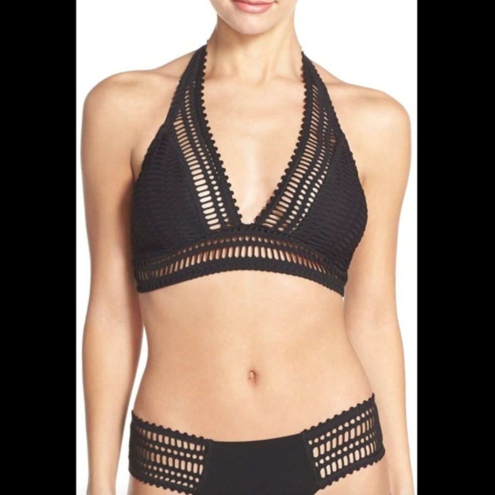 Robin Piccone Sophia Crochet Halter Bikini Set XS